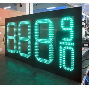 8.888 Number Format 16 inch Waterproof Green LED Gas Sign for Gas Station