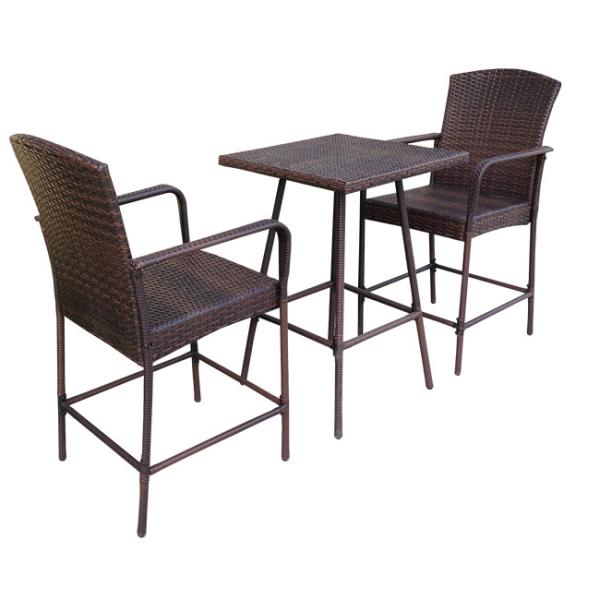 Villa Patio Wicker Rattan Counter Height Bar Stools Conversation Square Dining