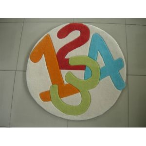 Quality Numbers Round Handtufted Acrylic Kid Carpet and Rug for sale