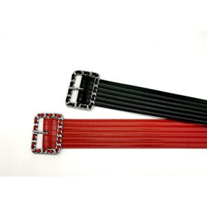 Chain Acrossed Buckle 5.5cm Women's Fashion Leather Belts