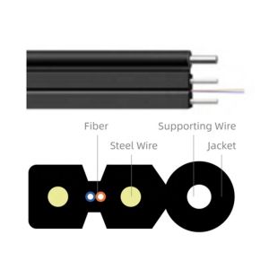 China Self-supporting Distribution Wooden Drum Indoor Flat Drop Cable for FTTx G657A Fiber Type on sale