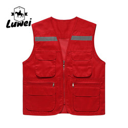 Custom Logo Thin Multiple-pockets Waistcoats Utility Reflectives Strip Road