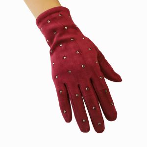 Customized 22cmx16cm Winter Warm Gloves Red Beautiful For Girl
