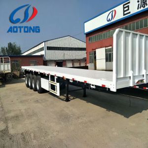 General Cargo Carrier Flatbed Semi Trailers 3 Axles Detachable Sidewall