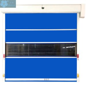 China                  Blue Color Industrial Custom Fast Interior Exterior Roller Shutter Garage Plastic Roll up High Speed PVC Door              on sale
