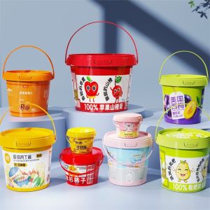 Products Round IML Color Customized PP Plastic Ice Cream Bucket 1Liter Yogurt