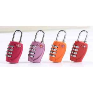 Zinc Alloy TSA 4-digital travel lock& Fashion Design purple Tsa Luggage Lock& 69
