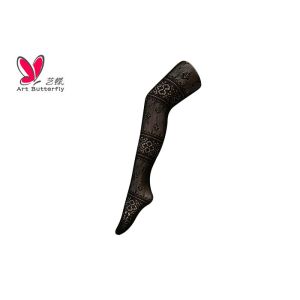 dark floral lace Ladies Fishnet Tights And Socks Breathable Black Net Stockings