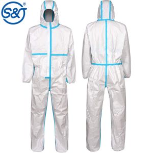 S&J Protective Overalls Disposable Coveralls with Reinforced Isolation Seam