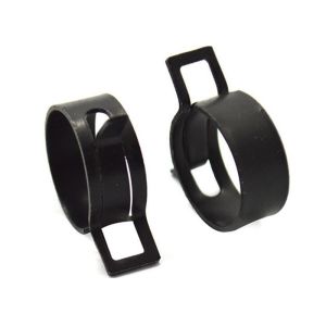 25mm Diameter Black Plated Single Ear Stepless Hose Clamps