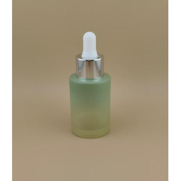 New Design Matte Clear Gradual Change Matcha Green Smooth Round Dropper Bottle K