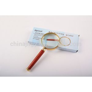 Wooden Custom 4X 6X 10X Handheld Reading Magnifier For Reading Antique Plating