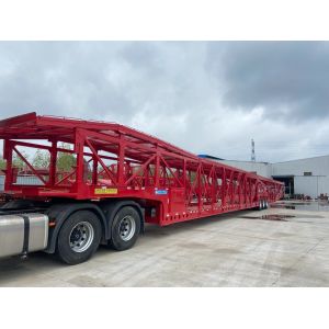Fuwa / BPW Triple Axle Car Trailer Vehicle Transport Double Deck Semi Trailer