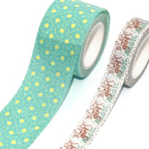 Custom Printed Tearable Stationery Scrapbooking Glitter Washi Tape