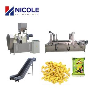 Frying Puffed Snack Food Kurkure Processing Line Extruded