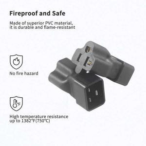 NEMA 5-15R to IEC 320 C20 Power Adapter Plug 15A 250V