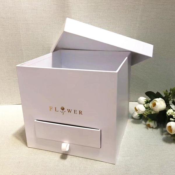 Square Flower Packaging Boxes Preserved Rose Chocolate Corrugated Cardboard Packaging