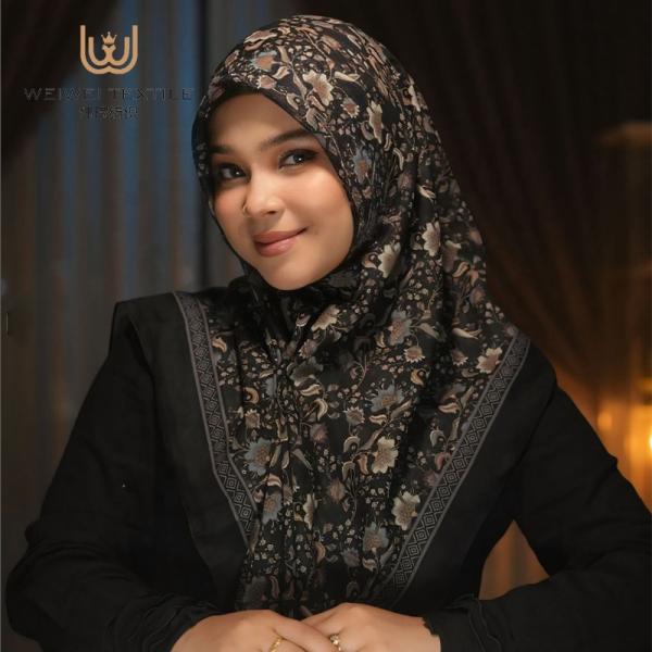 Custom High Quality Women's Lace Shawl Solid Plain Bubble Printed Chiffon Hijab Thick Heavy Chiffon Muslim Georgette Scarf