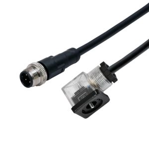 IP65 UL M12 B Type Solenoid Valve Connector DIN 43650 TPU GF