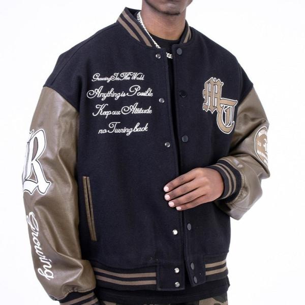 Clothing Manufacturers Custom College Vintage Jacket Mens Streetwear Varsity Towel Embroidery Fleece Oversized Bomber Jacket