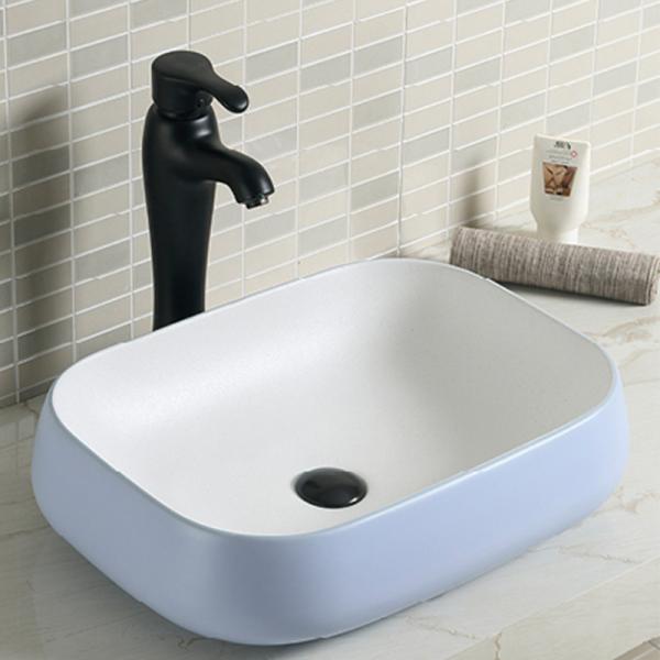 Buy High Gloss Ceramic Counter Top Bathroom Sink Vision Blue 560x420x180MM at wholesale prices