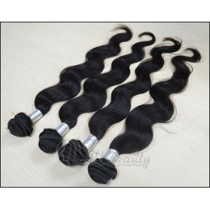 16 Inch Peruvian Virgin Human Hair Extensions Natural Black 100g