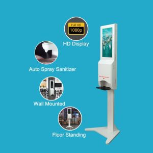 Wall Mount LCD Digital Signage Measuring Temperature With Hand Sanitizer