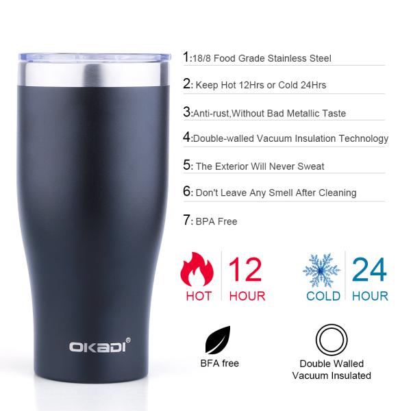Wholesale 600ml 900ml Big Capacity Vacuum Flask Travel Stainless Steel Coffee Mugs With Custom logo Pattern and Colors