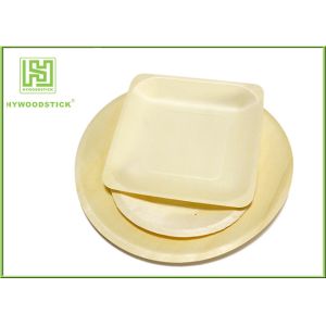 High End Disposable Wooden Plates Camping Dinnerware Sets Smooth Surface