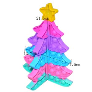 3D Large Tie Dye Christmas Tree Fidget Toy Cute Anxiety Popper Game Gift For Kid