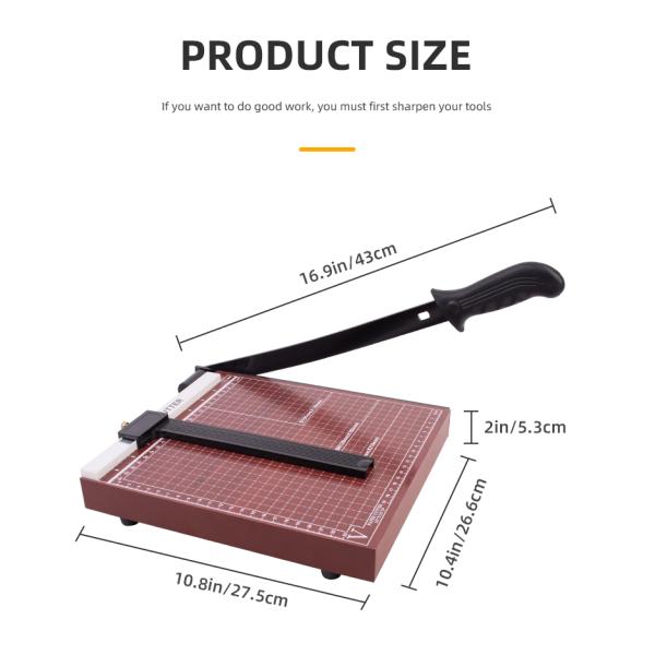 Mini Paper Cutter with Wooden Base Manual Paper Trimmer from ZEQUAN