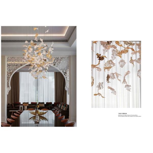 Non Standard Customized Glazed Maple Leaf Chandelier Hotel Banquet Art Decoration Engineering Light