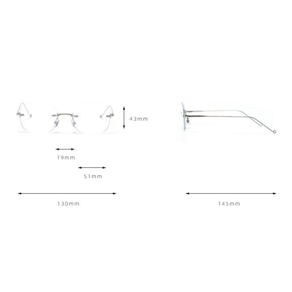 Flat Mirror Ladies Street Shooting Square Frameless Glasses Trendy 130MM