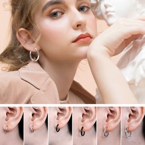 Titanium Steel Round Small Hoop Earrings Hip Hop Circle Jewelry