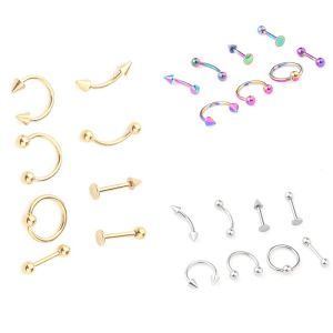 16G Titanium Anodized Stainless Steel Body Jewelry Helix Piercing Ear Eyebrow