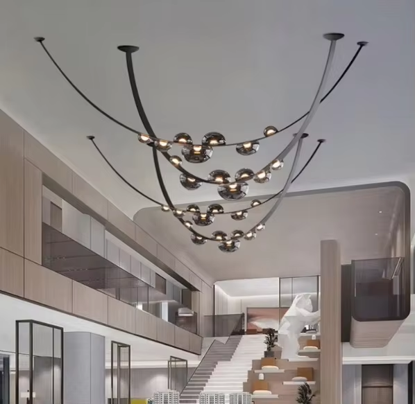 Postmodern Leather Pendant Lamp For Hotel Lobby And Villa Decoration AC 85-265V Input Voltage 4 KG Product Weight