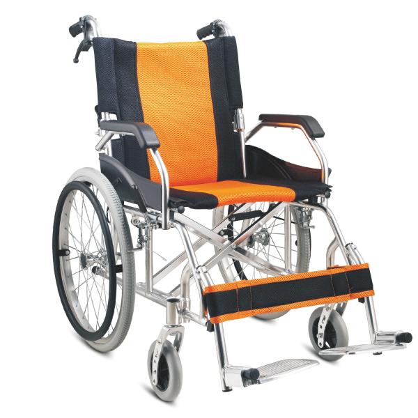 Orange Lightweight Aluminum Manual Wheelchair 863L Fit Up Armrest