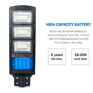 10AH 760Lm PIR Solar Lights Polycrystalline Silicon Panel Garden 90W