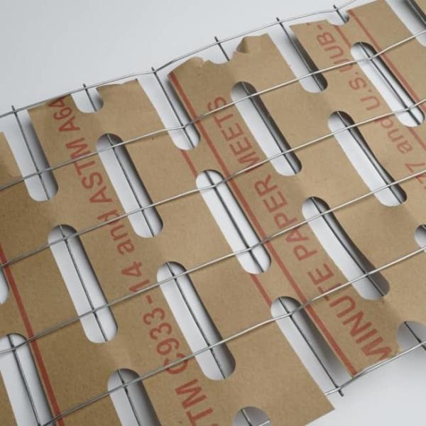 36" × 96" Paper Backed Wire Lath With Integrated Moisture Barrier For Stucco