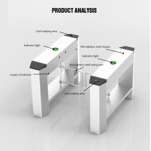 SS304 Swing Barrier Turnstile with 20W Motor Power 4 Pairs Infrared Detection