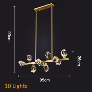 Modern Circle Rectangle Chandelier Lighting Living Dining Room Diamond Crystal