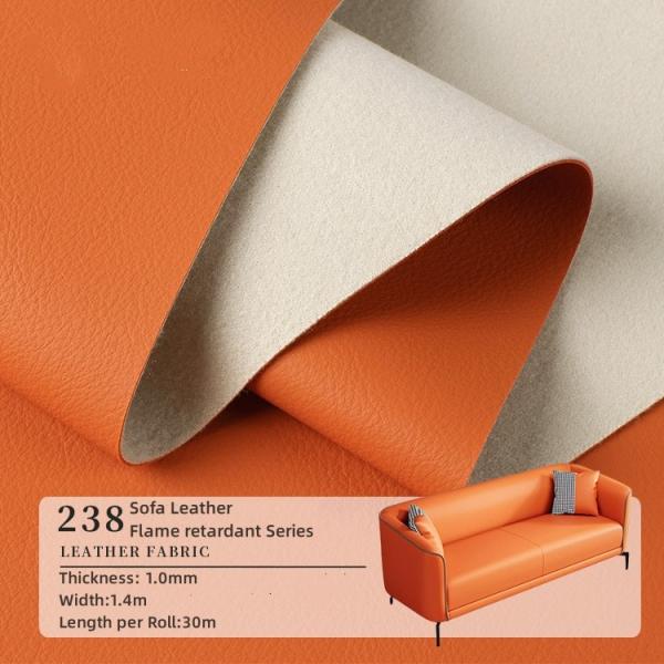 Aesthetic Sofa PVC Leather For Furniture Light Texture Flame Retardant