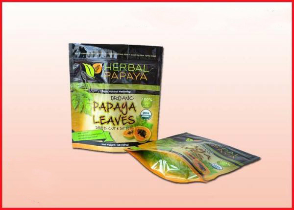 Buy Stand Up Herbal Leaves Printed k Bags Resuable Aluminum Foil at wholesale prices