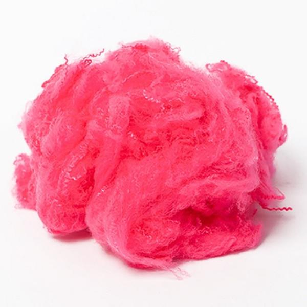 Buy Industrial 1.2D 76mm Recycled Polyester Fiber Cherry Blossom Pink Polyester Raw Material at wholesale prices