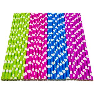 No Plastic Party Drinking Bendable Gold Striped Paper Straws