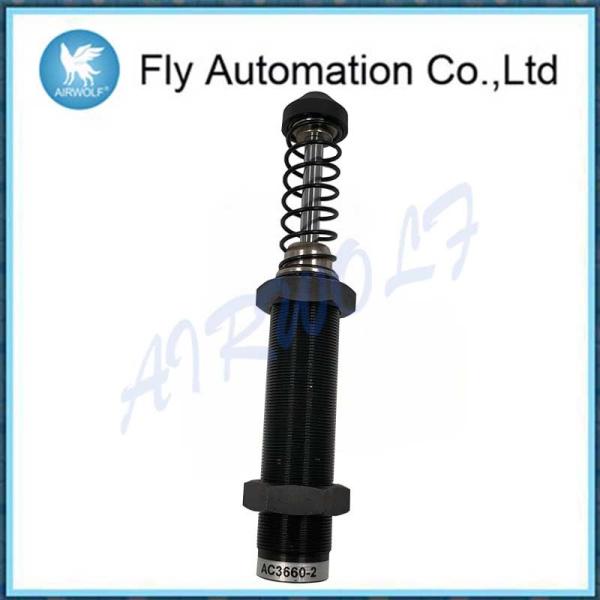 Buy Black Airtac Shock Absorber With Plastic Cap / AC3660-2 Hydraulic Buffer at wholesale prices