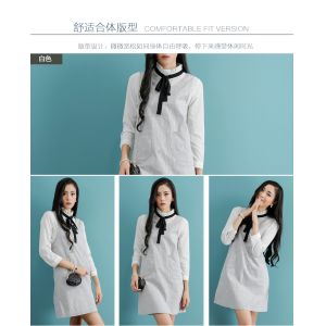 fashion high collar chiffon shirt with cotton shoulder-straps