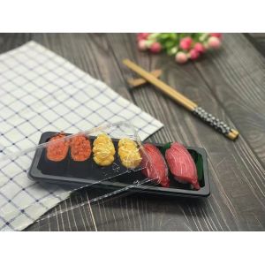 Transparent Lid Plastic Sushi Tray Food Grade Disposable