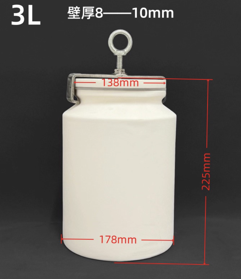 Horizontal Roll Type Alumina Corundum Grinding Jar with Mounting Fixture