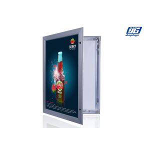 Silver Anodizing Lockable LED Advertising Light Box 42mm Thickness